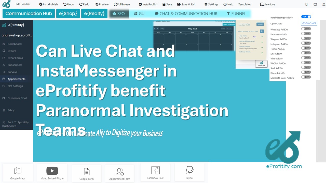 Can Live Chat and InstaMessenger in eProfitify benefit Paranormal Investigation Teams